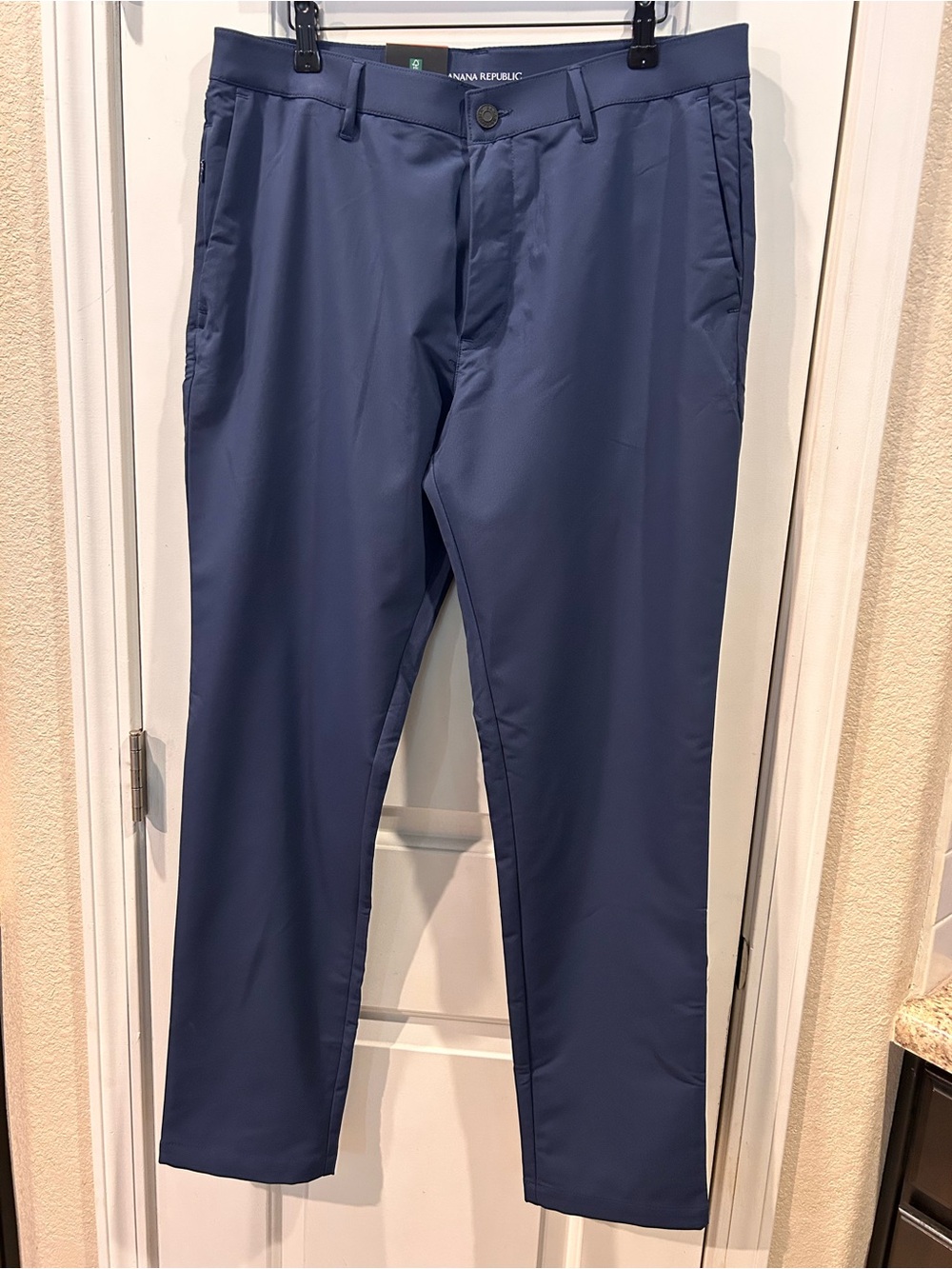 Banana Republic Men's Pants Slate Blue Performance Dress Pants Flat Front New